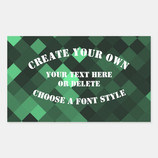 Pegatina Rectangular Fondo de píxel grande - Verde (Anverso)