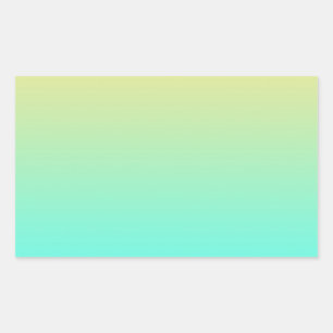 Pegatina Rectangular Fondo degradado pastel turquesa amarillo
