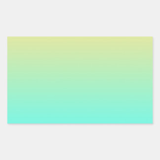 Pegatina Rectangular Fondo degradado pastel turquesa amarillo