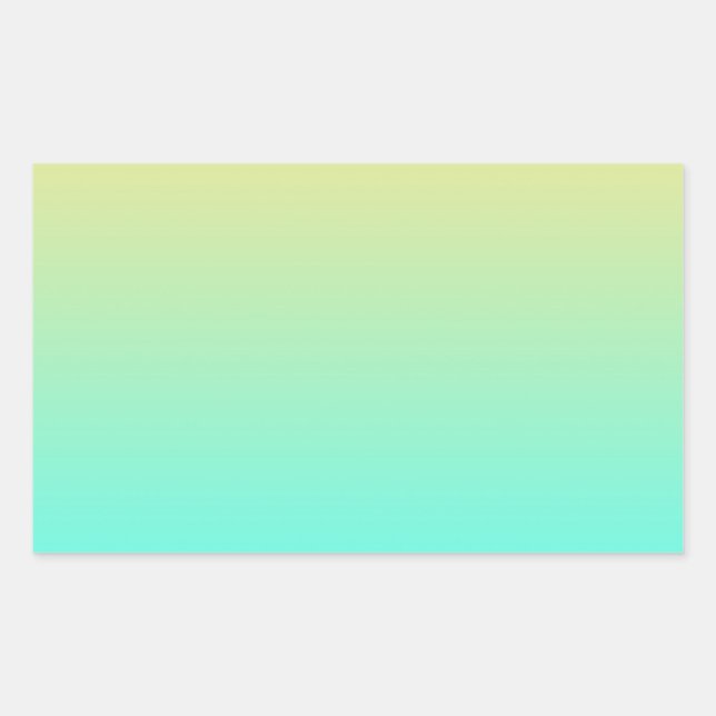 Pegatina Rectangular Fondo degradado pastel turquesa amarillo (Anverso)