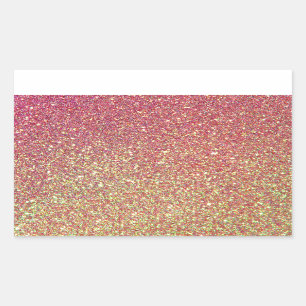 Pegatina Rectangular Fondo del Purpurina amarillo rosado Ombre