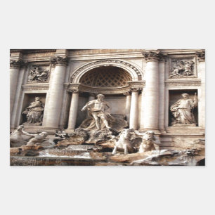 Pegatina Rectangular Fontana de Trevi Roma Viaje