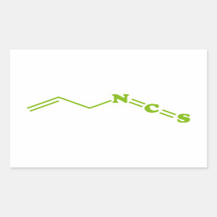 Pegatina Rectangular Fórmula molecular de isotiocianato de alquilo de W