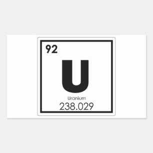 Pegatina Rectangular Fórmula química del símbolo de elemento químico de