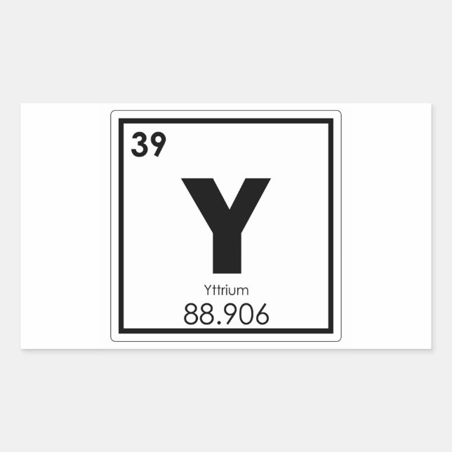 Pegatina Rectangular Fórmula química del símbolo del elemento químico d (Anverso)