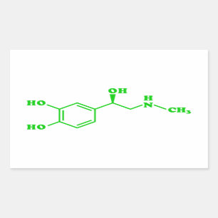Pegatina Rectangular Fórmula Química Molecular Adrenalina