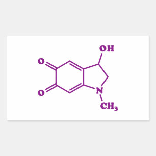 Pegatina Rectangular Fórmula química molecular de Adrenocromo
