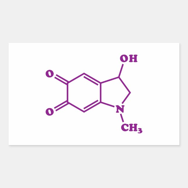 Pegatina Rectangular Fórmula química molecular de Adrenocromo (Anverso)