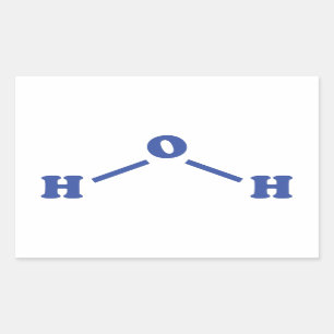 Pegatina Rectangular Fórmula química molecular de agua