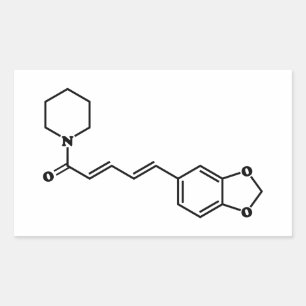 Pegatina Rectangular Fórmula química molecular de pimienta negra