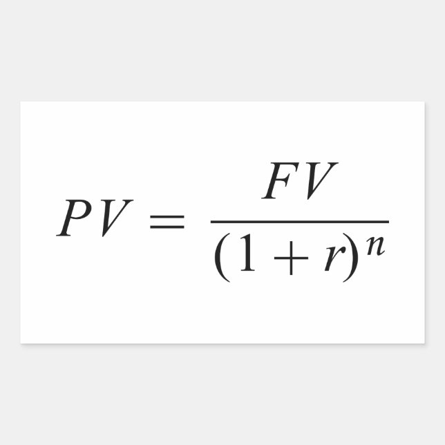 Pegatina Rectangular Fórmula 'Valor temporal del dinero' (Anverso)