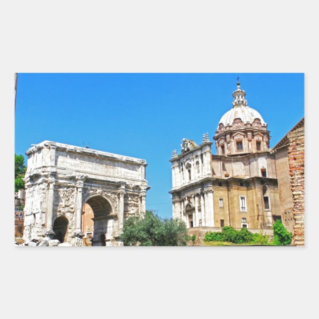 Pegatina Rectangular foro romano (Anverso)
