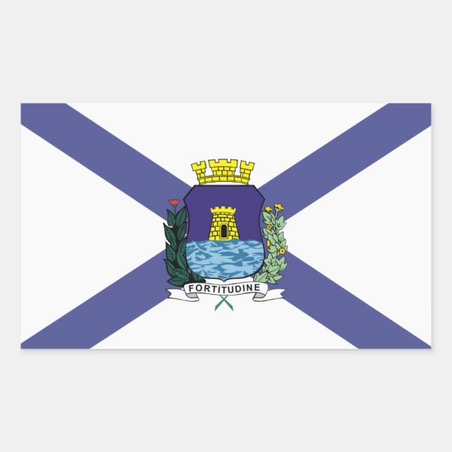 Pegatina Rectangular Fortaleza, Pegatinas de bandera de Brasil (Anverso)
