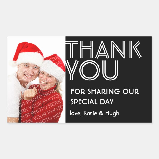 Pegatina Rectangular Foto de gran audaz gracias fuera de la ciudad etiq (Anverso)