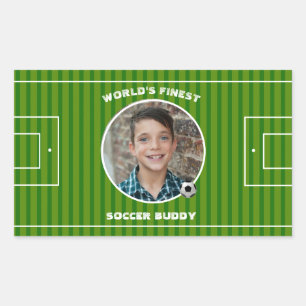 Pegatina Rectangular Foto de Personalizado de campo deportivo de fútbol