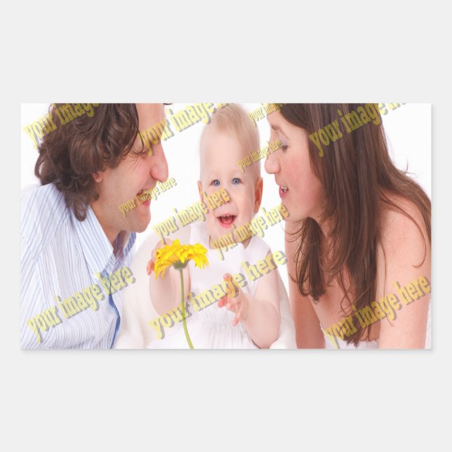 Pegatina Rectangular Foto FAMILIAR ✨ Personalizado encantador (Anverso)