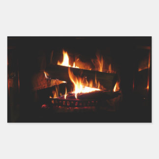 Pegatina Rectangular Fotografía de la escena de invierno cálida de la c