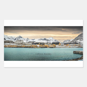 Pegatina Rectangular Fotografía escénica de Lofoten, Noruega