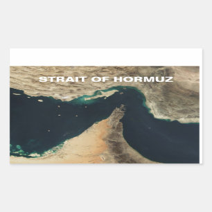 Pegatina Rectangular FOUR Strait of Hormuz Satellite Image