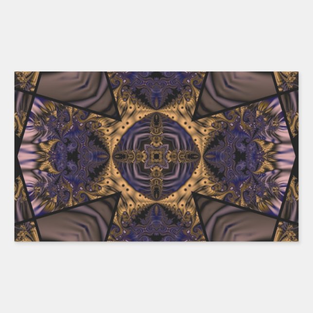 Pegatina Rectangular Fractal Kaleidoscope 286 (Anverso)