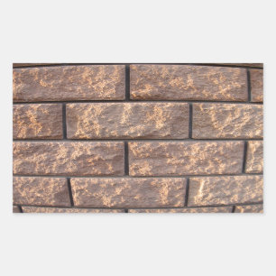 Pegatina Rectangular Fragmento de la pared de los bloques de cemento