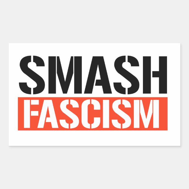 Pegatina Rectangular Fragmento del fascismo (Anverso)