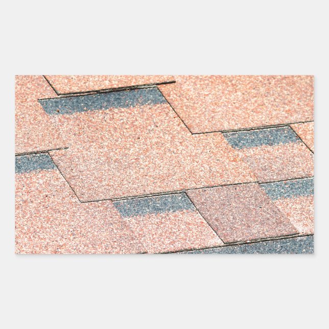 Pegatina Rectangular Fragmento impermeable de un revestimiento de un te (Anverso)