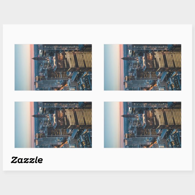 Pegatina Rectangular Fráncfort Alemania (Hoja)