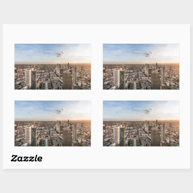 Pegatina Rectangular Fráncfort del Meno Alemania (Hoja)