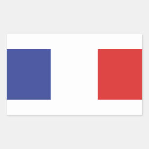 Pegatina Rectangular Francia primero hundió la bandera francesa MFGA