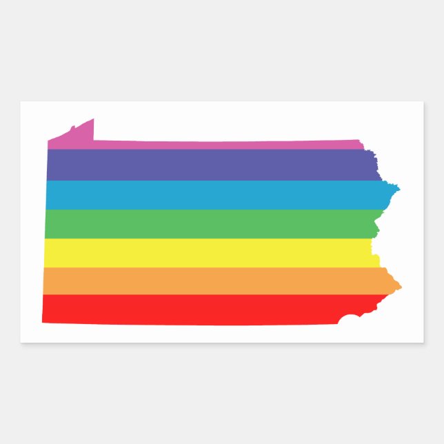 Pegatina Rectangular franjas arcoiris de pensilvania (Anverso)