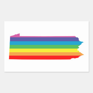 Pegatina Rectangular franjas arcoiris de pensilvania