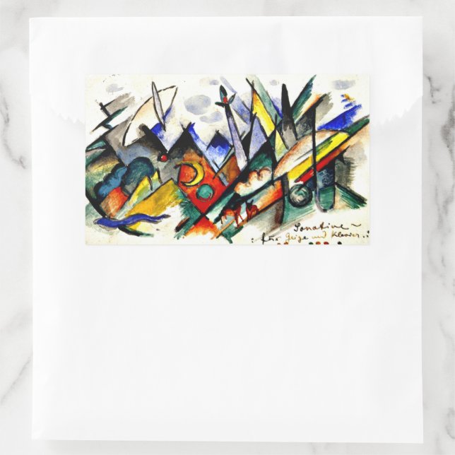 Pegatina Rectangular Franz Marc - Sonatine para violín y piano (Bolso)
