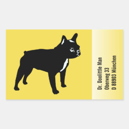 Pegatina Rectangular Französische Bulldoggen Aufkleber mit Textos