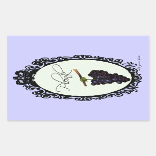 Pegatina Rectangular Frasco (Sello de vino casero)