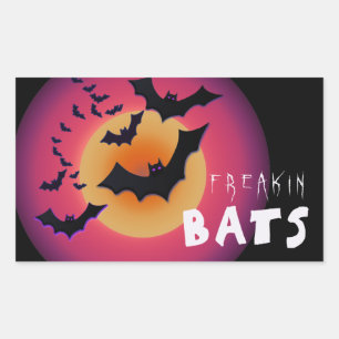 Pegatina Rectangular Freakin' Bats Halloween ID223
