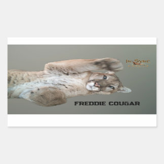 Pegatina Rectangular Freddie Cougar