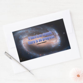 Pegatina Rectangular Frederick Douglass cita Inspiradora "Progreso"