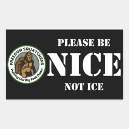 Pegatina Rectangular Freedom Squatchers "NICE" 4.5x2.7 Sticker