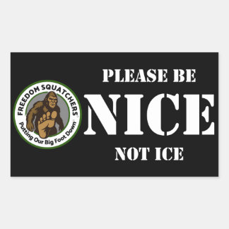 Pegatina Rectangular Freedom Squatchers "NICE" 4.5x2.7 Sticker