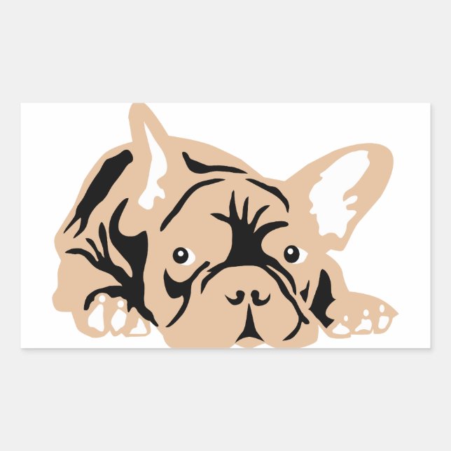 Pegatina Rectangular French Bulldog veneno (Anverso)
