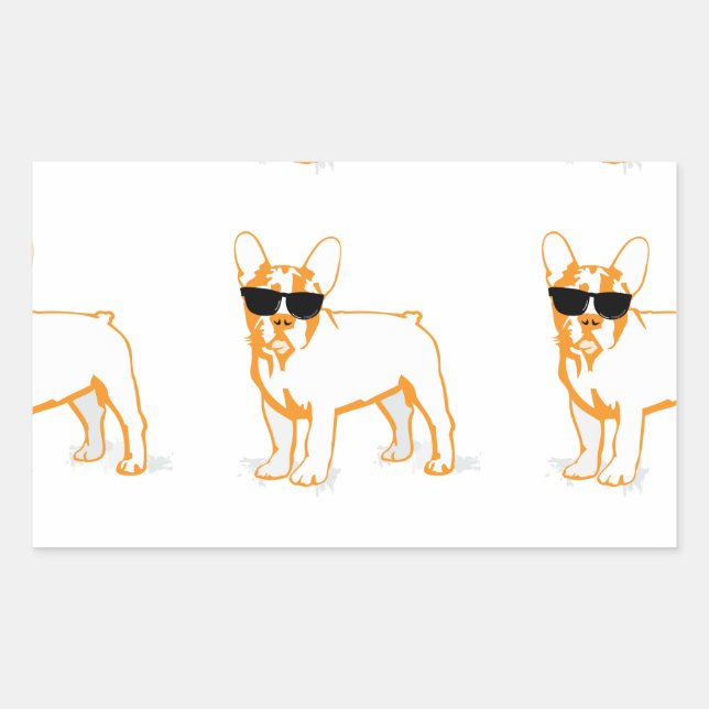 Pegatina Rectangular Frenchie Howlelu (Anverso)