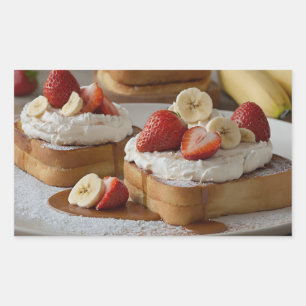 Pegatina Rectangular Fresa y banana