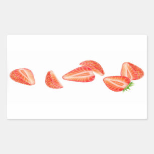 Pegatina Rectangular Fresas que caen