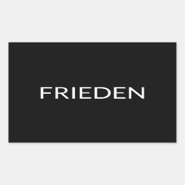 Pegatina Rectangular Frieden blanco negro alemán paz moderna
