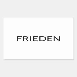Pegatina Rectangular Frieden blanco negro alemán paz moderna