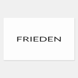 Pegatina Rectangular Frieden blanco negro alemán paz moderna