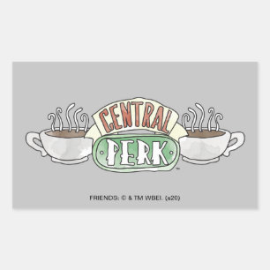 Pegatina Rectangular FRIENDS™   Logotipo de acuarela de Central Perk