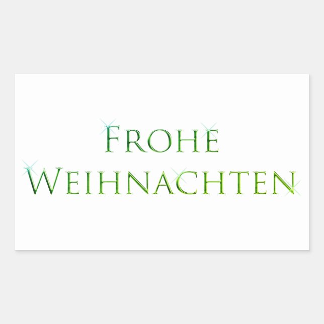 PEGATINA RECTANGULAR FROHE WEIHNACHTEN RECTANGLE NAVIDAD (Anverso)