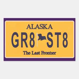 Pegatina Rectangular Frontera pasada de Alaska